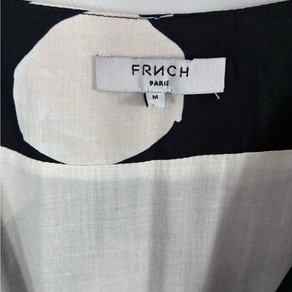 FRNCH Paris Anara Black and Ivory Fruit Wrap Dress Sz Medium - Picture 4 of 7
